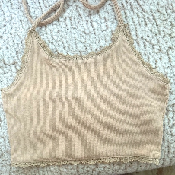 Forever 21 | Crop Halter Top | Beige | Size Small - Picture 1 of 4